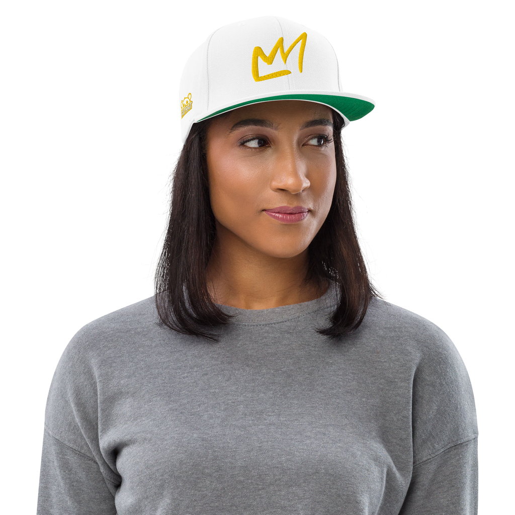 Classic Snapback Hat "Like a King" - Pure White