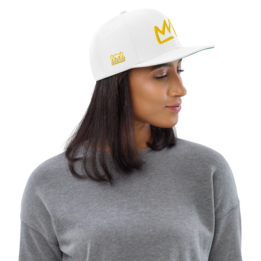 Classic Snapback Hat "Like a King" - Pure White